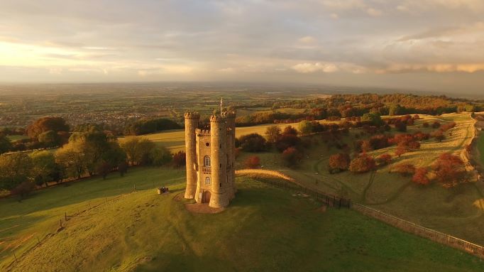 Broadway tower viewed from above